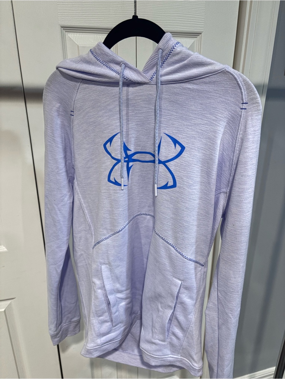 Women’s Under Armor Fishing Lavender Hoodie with Blue Logo